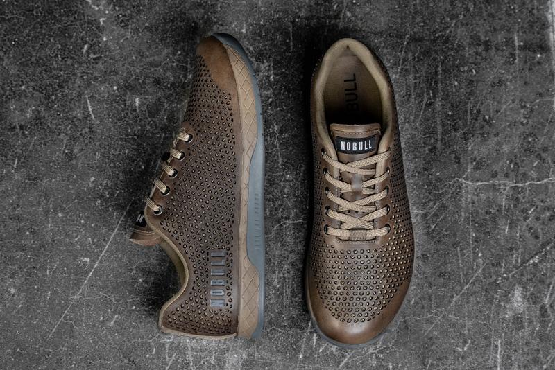 Nobull Sand Leather Women's Trainers Brown | USA S1936G